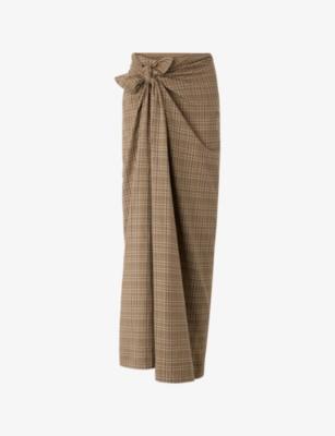 Goa Checked Cotton Midi Skirt by SOEUR
