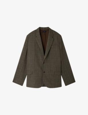 Hermosa Checked Wool-Blend Blazer by SOEUR