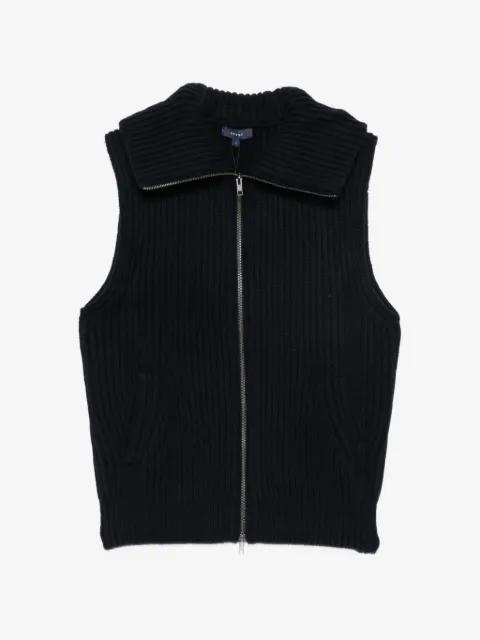 Kristen ribbed-knit sleeveless jacket by SOEUR