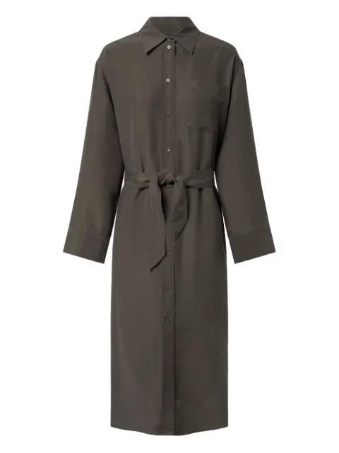 belted shirt midi dress by SOEUR