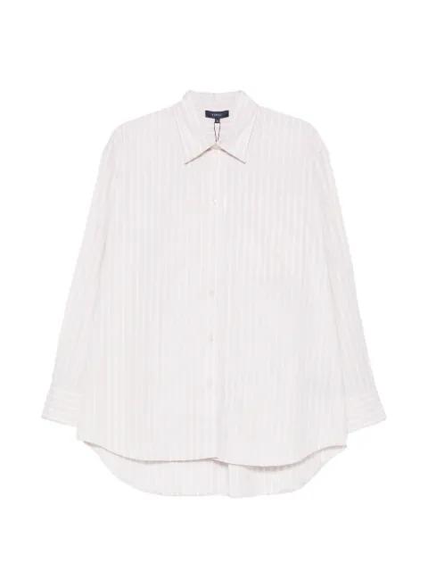 striped curved hem shirt by SOEUR