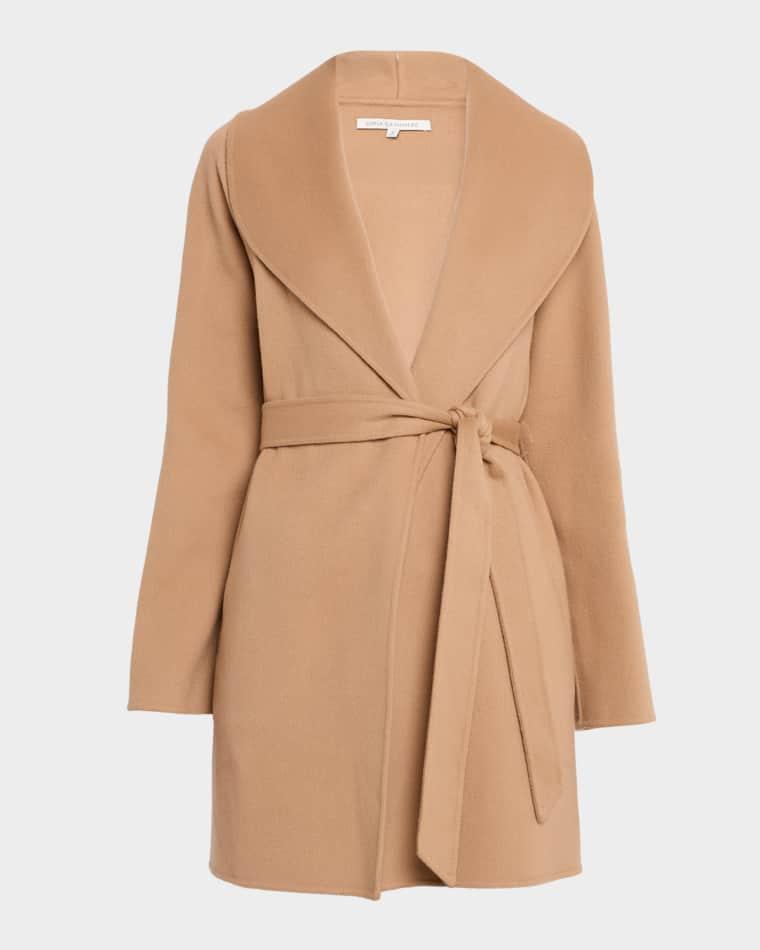 Double-Face Cashmere & Wool Wrap Coat by SOFIA CASHMERE