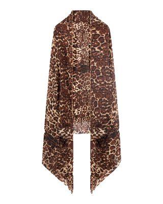 Ultrafine Leopard Print Cashmere Wrap by SOFIA CASHMERE
