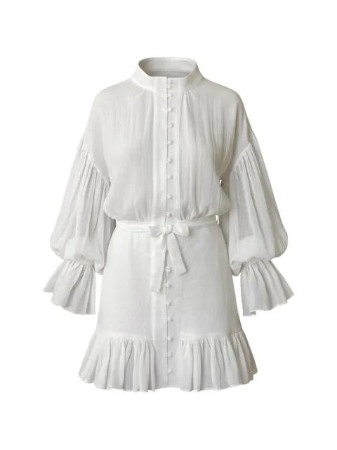 Ammoudi ruffled balloon-sleeve mini dress by SOFIA ERHAN