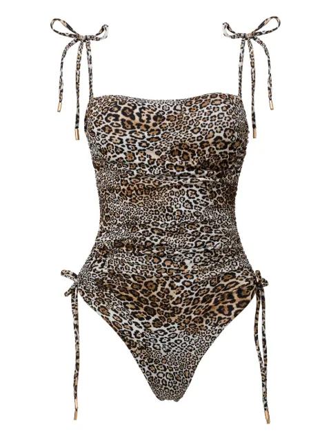 Lyra animal-print tie swimsuit by SOFIA ERHAN