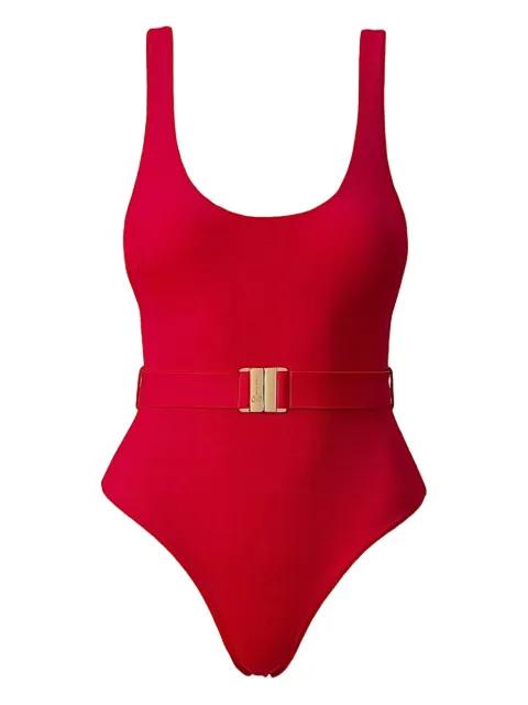 Scarlet belted swimsuit by SOFIA ERHAN
