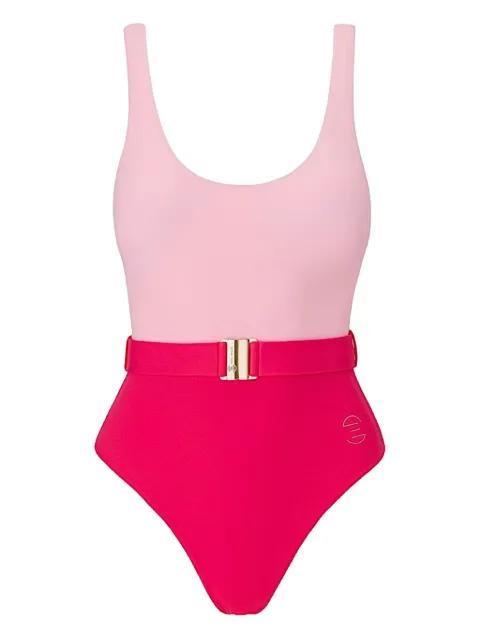 belted colour-block swimsuit by SOFIA ERHAN