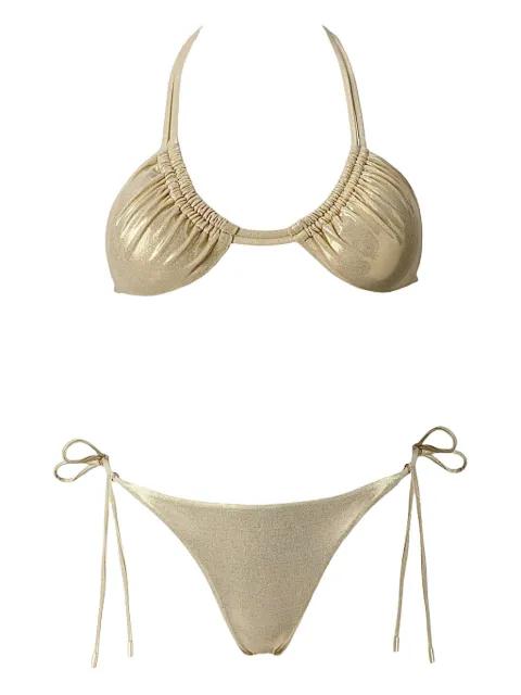 halter-neck tie-side bikini by SOFIA ERHAN