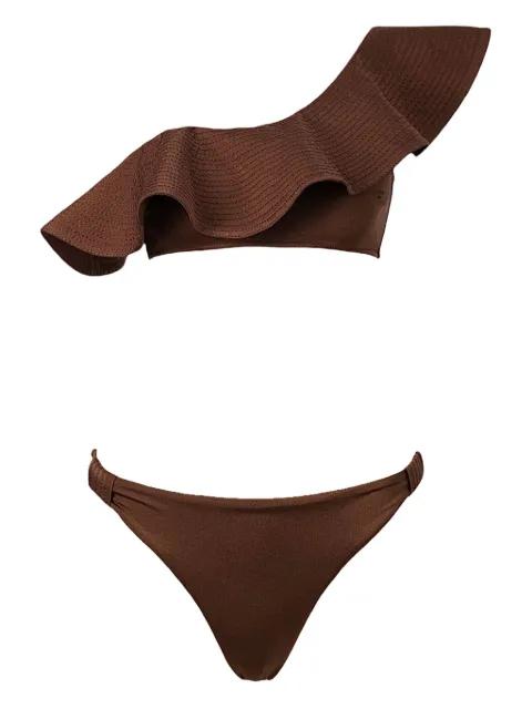 ruffle-detail one-shoulder bikini by SOFIA ERHAN
