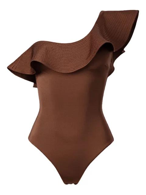 ruffle-neck swimsuit by SOFIA ERHAN