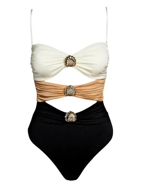 shell-embellished swimsuit by SOFIA ERHAN