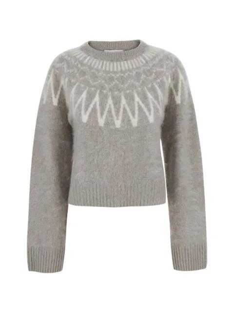 Fair Isle brushed-knit cashmere sweater by SOFT GOAT