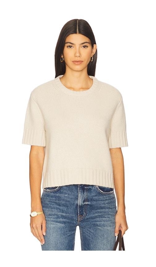 Soft Goat Chunky Short Sleeve Pullover in Ivory by SOFT GOAT