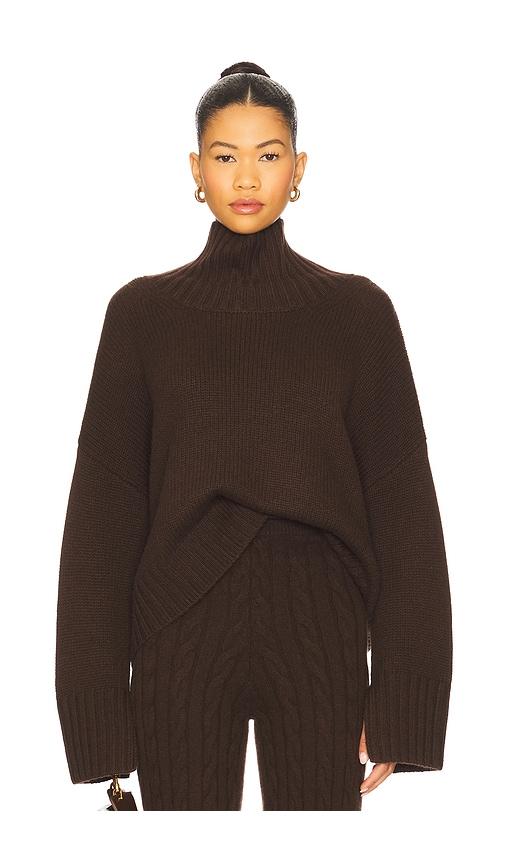 Soft Goat Girlfriend Turtleneck Pullover in Brown by SOFT GOAT