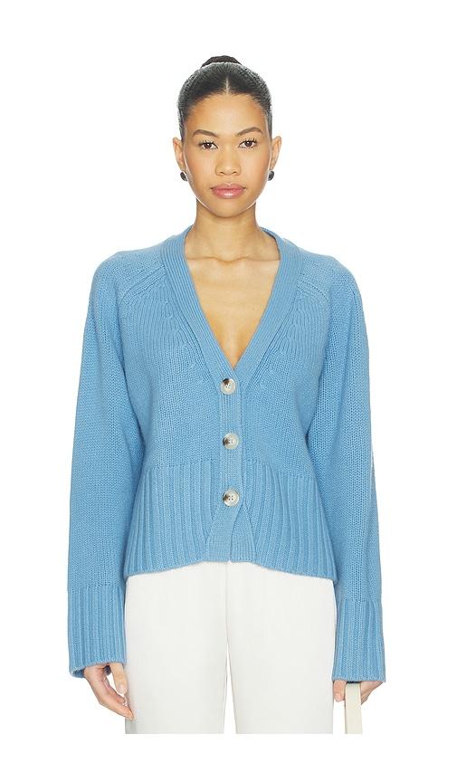 Soft Goat V-neck Cardigan in Blue by SOFT GOAT