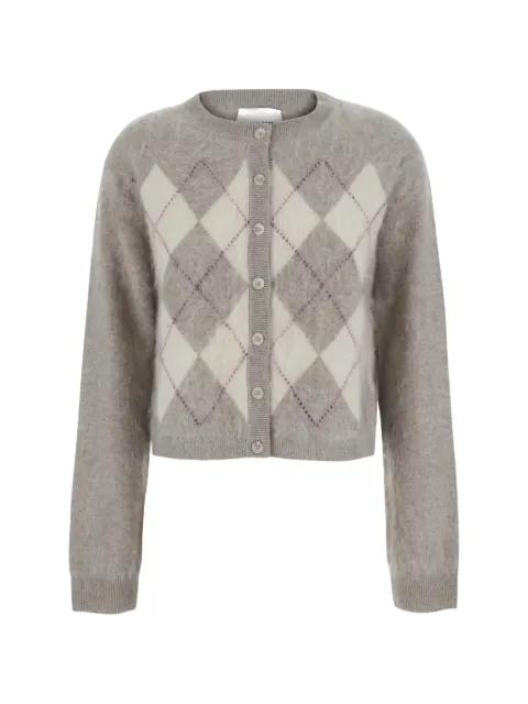 argyle-knit cardigan by SOFT GOAT