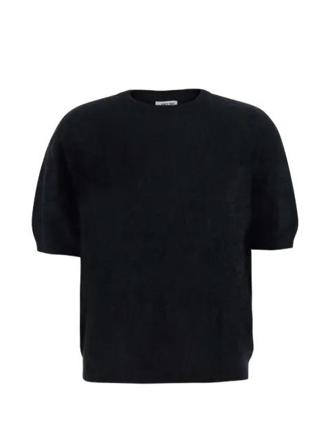 brushed-knit short-sleeve cashmere sweater by SOFT GOAT