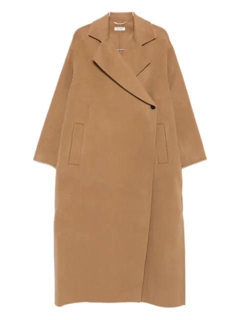 double-breasted patch-pocket coat by SOFT GOAT