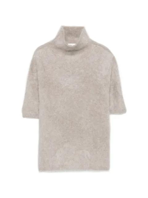 short-sleeve roll neck sweater by SOFT GOAT