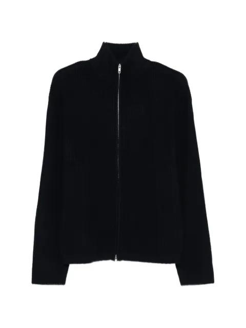 zip ribbed cardigan by SOFT GOAT