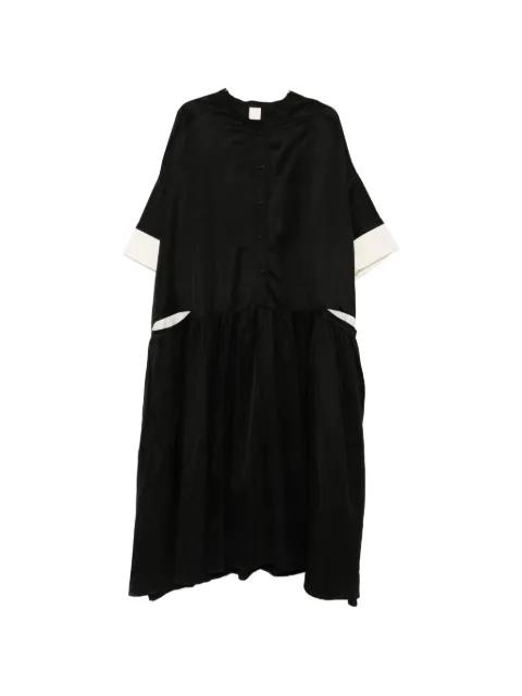 contrast-cuff gathered maxi dress by SOH