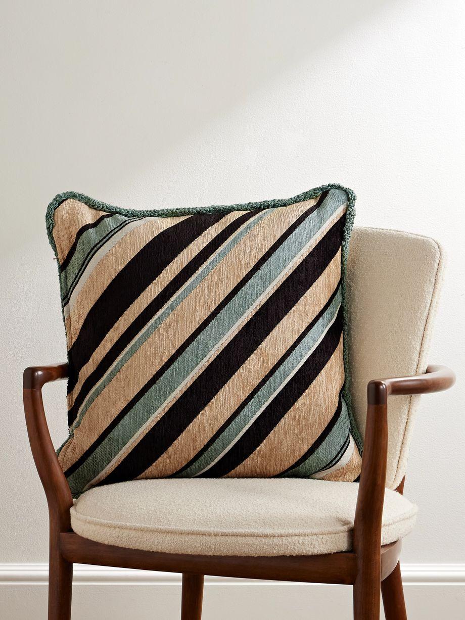 Cleve Striped Jacquard Down Cushion by SOHO HOME