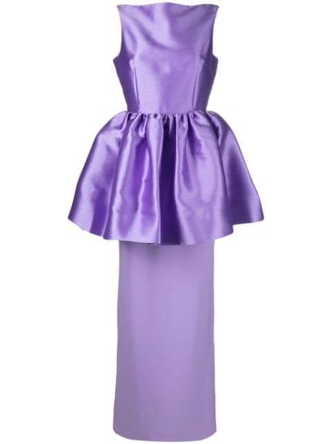 Alda peplum-skirt maxi dress by SOLACE LONDON