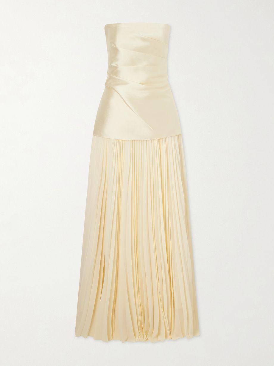 Claudette steapless twill and chiffon gown by SOLACE LONDON