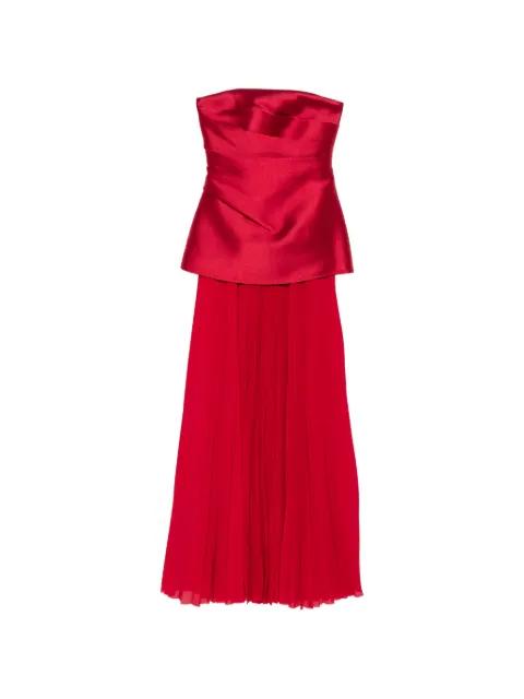 Claudette strapless pleated dress by SOLACE LONDON