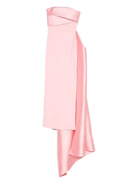 Kinsley draped-satin gown by SOLACE LONDON