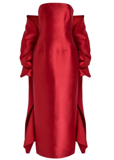 Renee strapless stole faille maxi dress by SOLACE LONDON