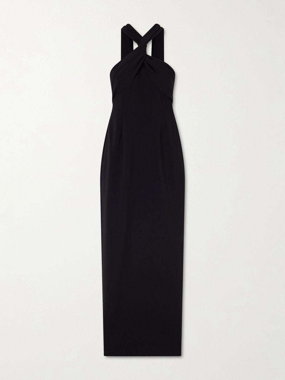 Rona twisted crepe halterneck gown by SOLACE LONDON