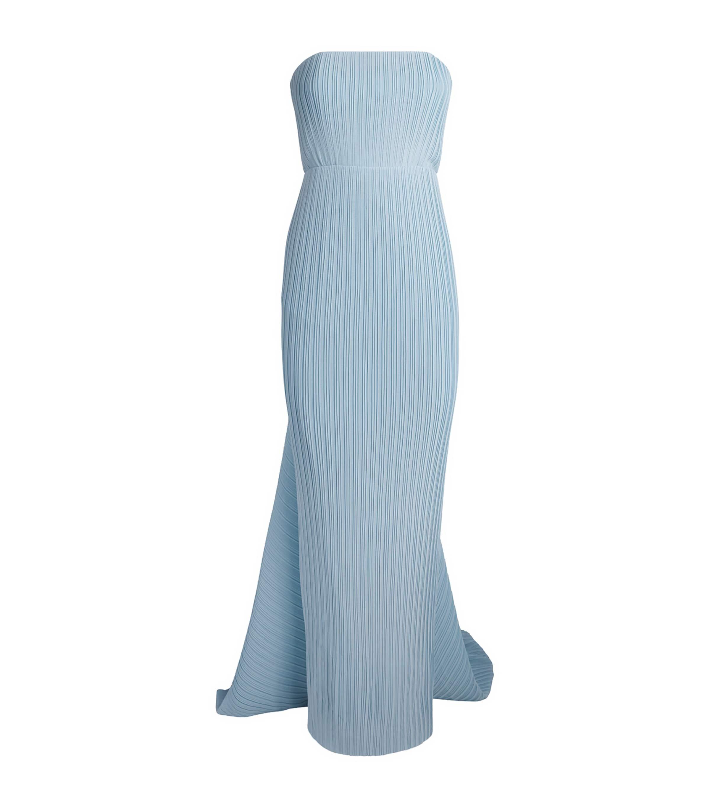 Solace London Pleated Harlee Strapless Gown by SOLACE LONDON
