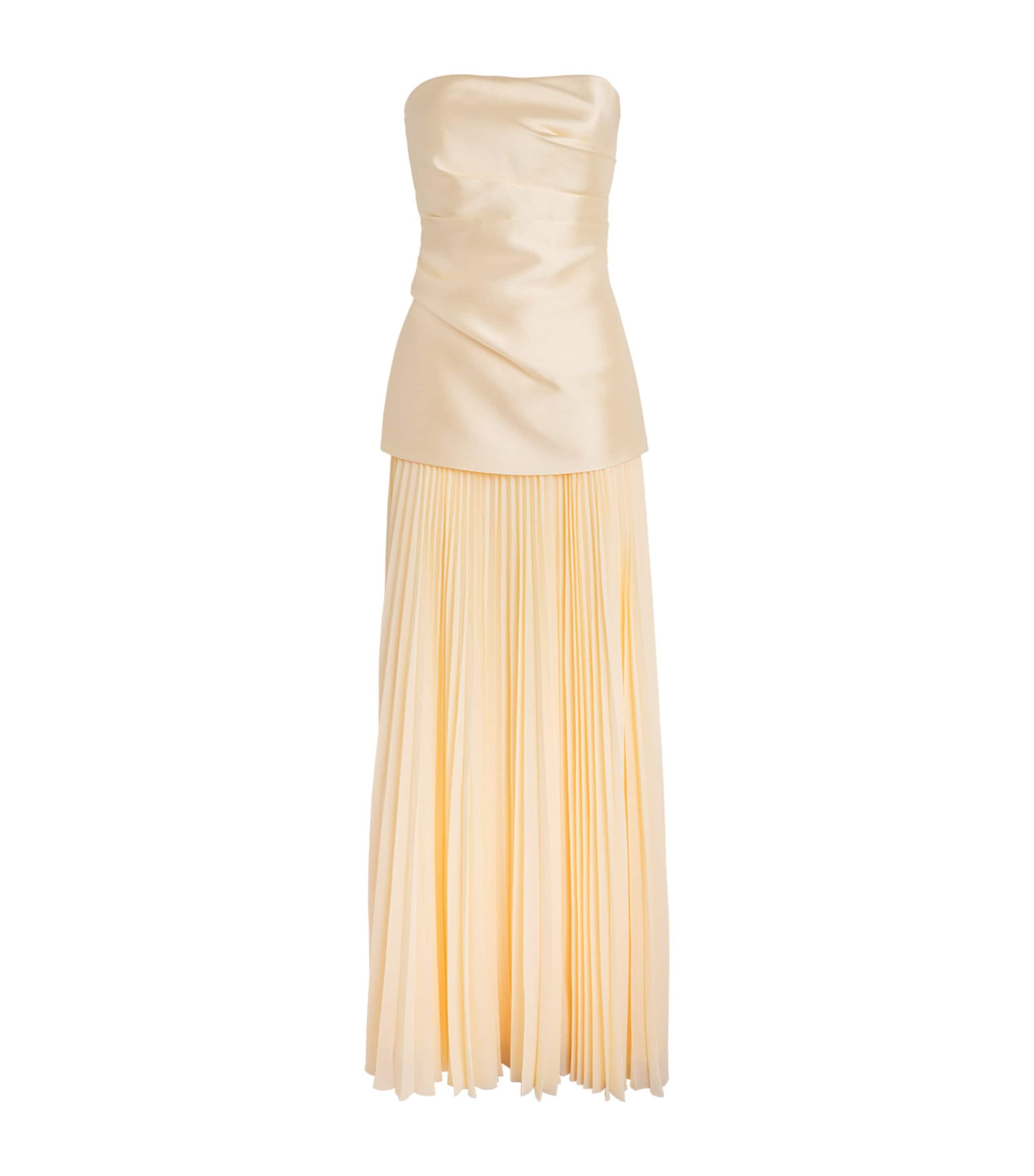 Solace London Strapless Pleated Claudette Gown by SOLACE LONDON