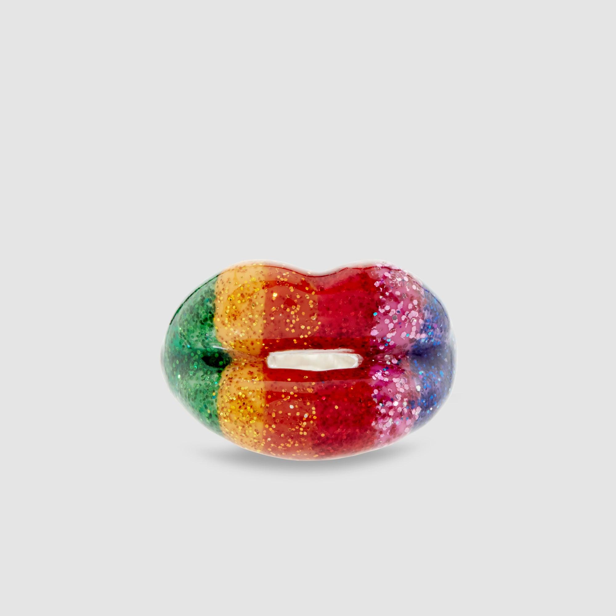 Solange - Hotlips Ring - (Rainbow Glitter) by SOLANGE AZAGURY-PARTRIDGE