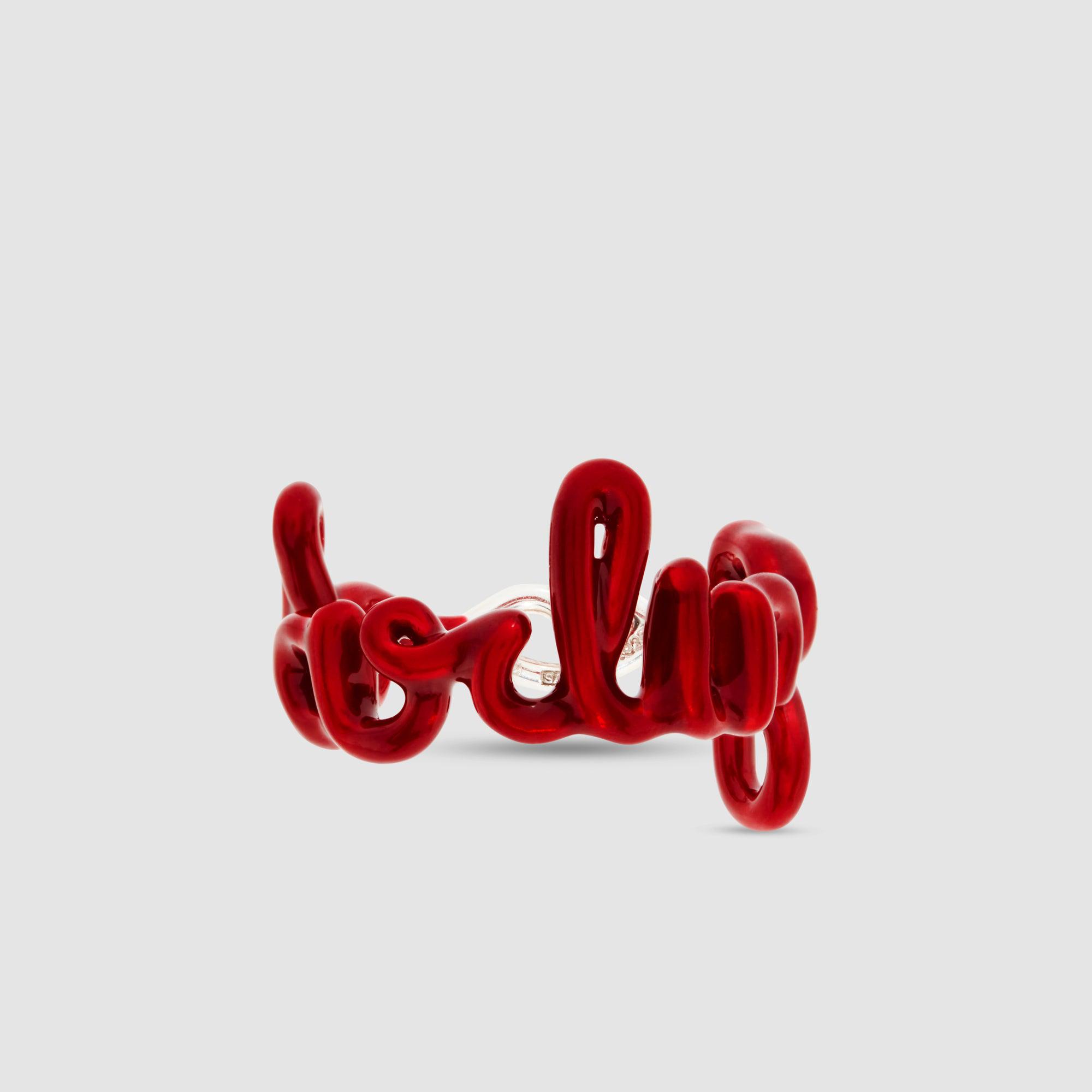 Solange - Darling Hotscripts Ring in Juicy Red by SOLANGE LTD