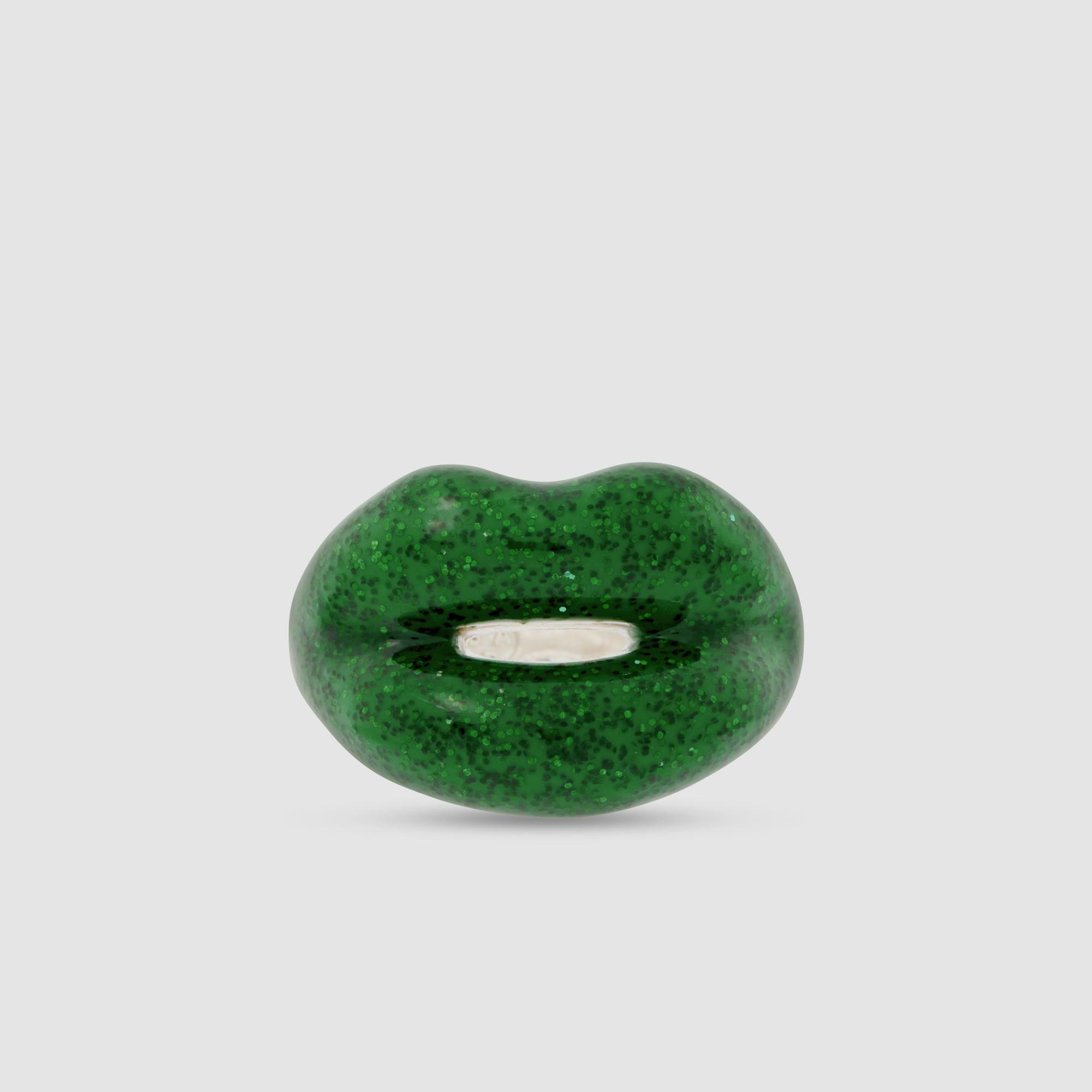 Solange - Glitter Green Hotlips Ring by SOLANGE LTD