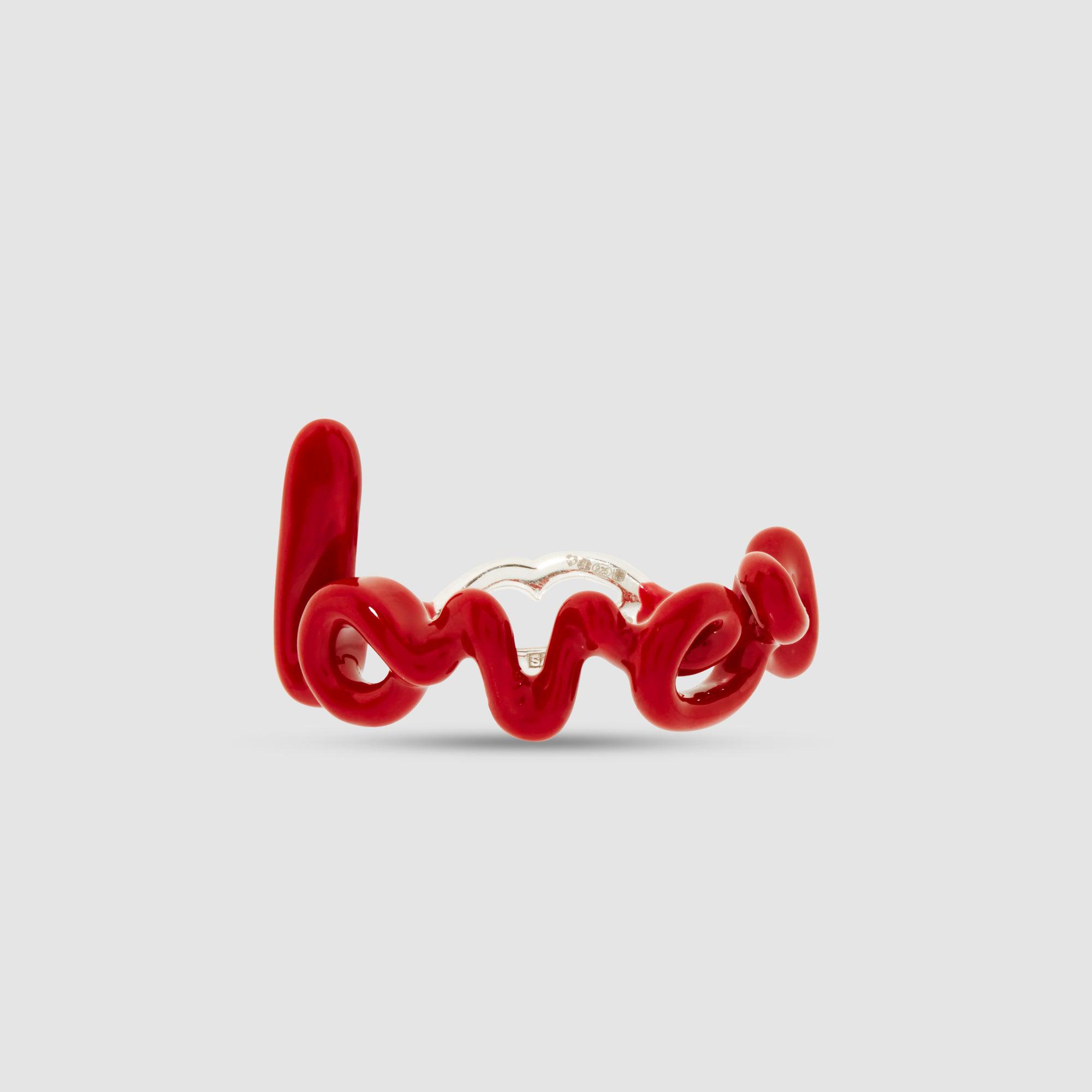 Solange - Lover Hotscripts Classic Ring in Red by SOLANGE LTD