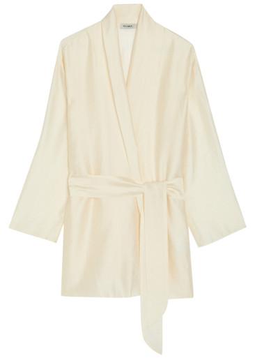 Alma embroidered belted kimono robe by SOLAQUA