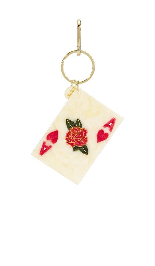 Solar Eclipse Hand-Painted Ace Of Hearts Bag Charm + Keychain in Neutral by SOLAR ECLIPSE