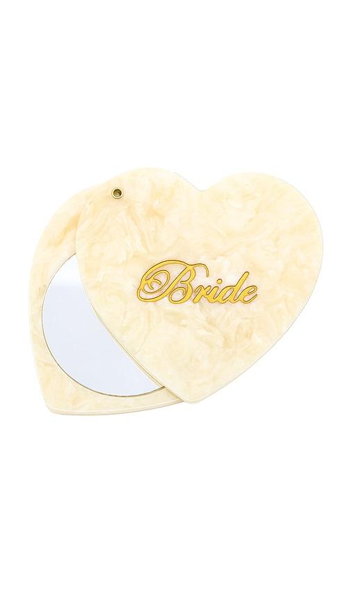 Solar Eclipse Hand-Painted Bride Compact Mirror in Cream by SOLAR ECLIPSE