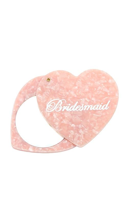 Solar Eclipse Hand-Painted Bridesmaid Compact Mirror in Pink by SOLAR ECLIPSE