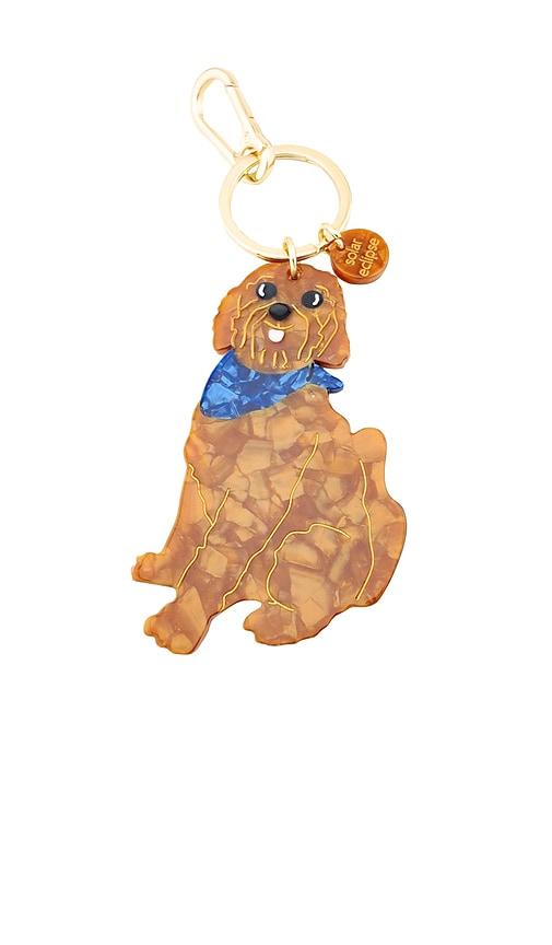 Solar Eclipse Hand-Painted Goldendoodle Bag Charm + Keychain in Brown by SOLAR ECLIPSE