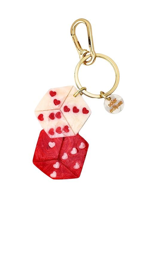 Solar Eclipse Hand-Painted Lucky Dice Bag Charm + Keychain in Red by SOLAR ECLIPSE