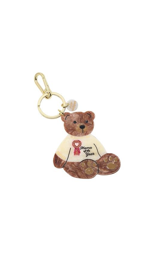 Solar Eclipse Hand-Painted Mama Bear Bag Charm & Keychain in Brown by SOLAR ECLIPSE