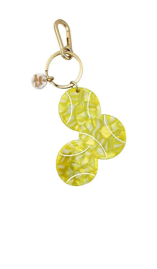 Solar Eclipse Hand-Painted Tennis Ball Bag Charm + Keychain in Green by SOLAR ECLIPSE