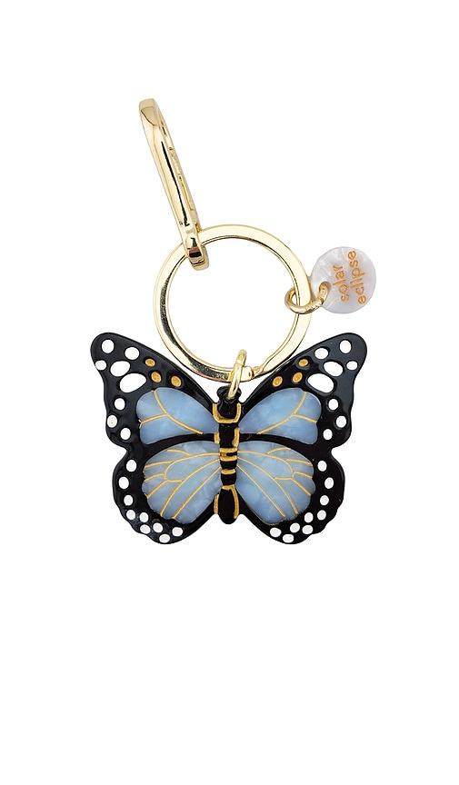 Solar Eclipse Hand-painted Monarch Bag Charm & Keychain in Baby Blue by SOLAR ECLIPSE