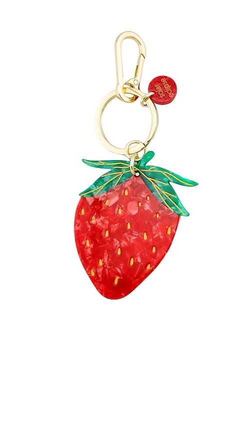 Solar Eclipse Hand-painted Strawberry Bag Charm + Keychain in Red by SOLAR ECLIPSE
