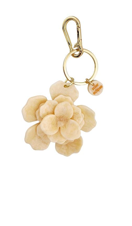 Solar Eclipse Handmade Origami Gardenia Flower Bag Charm + Keychain in Cream by SOLAR ECLIPSE