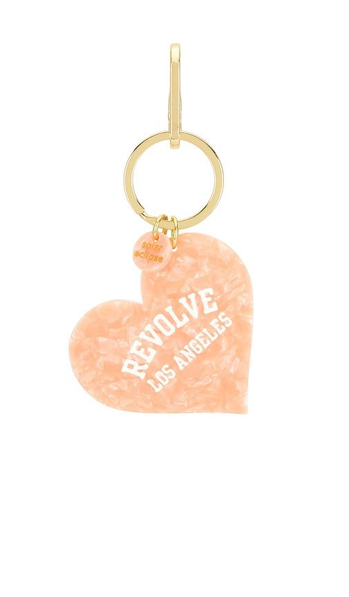 Solar Eclipse x Revolve Hand-Painted Los Angeles Collegiate Heart Bag Charm + Keychain in Pink by SOLAR ECLIPSE